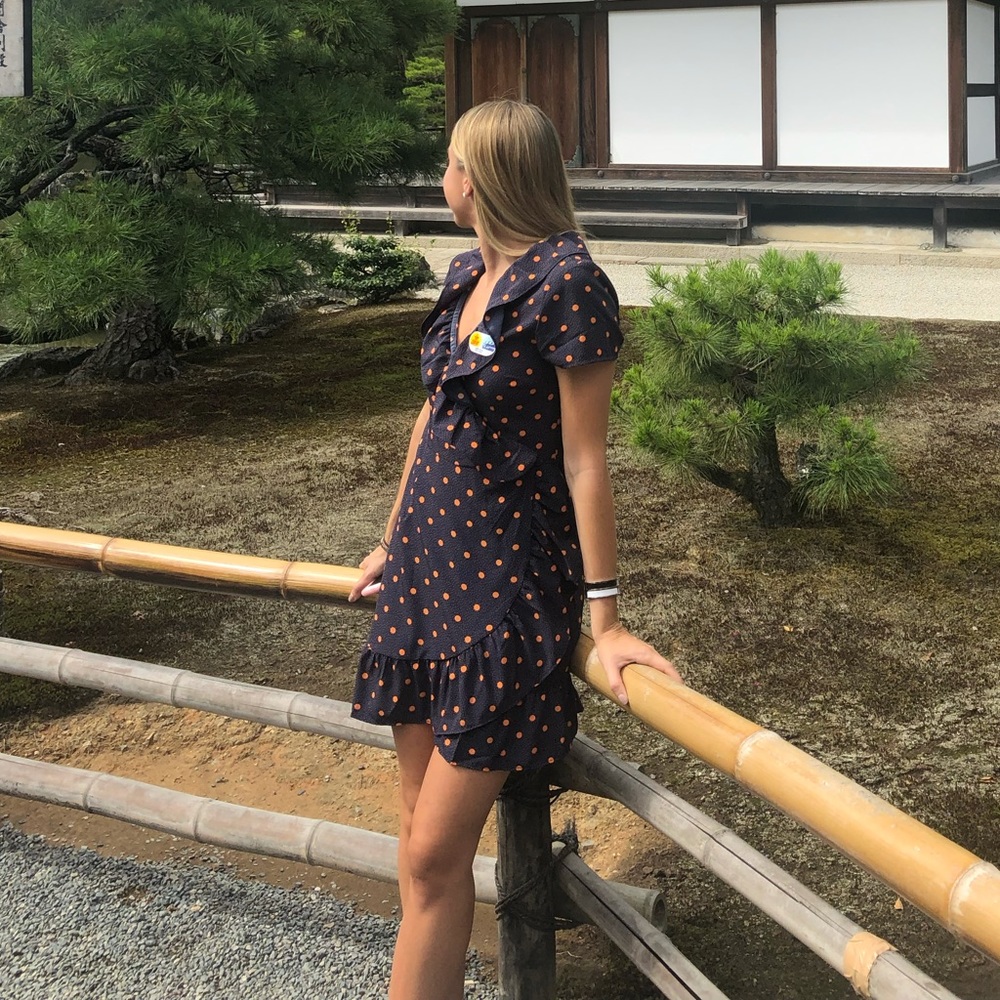 Polka dot wrap dress